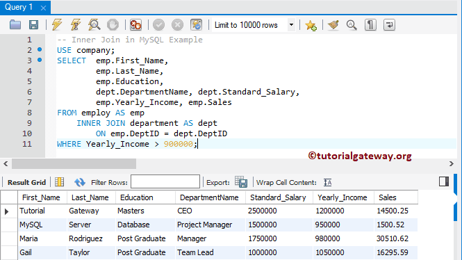Mysql join example Mysql join example