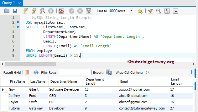 MySQL Length Example 4