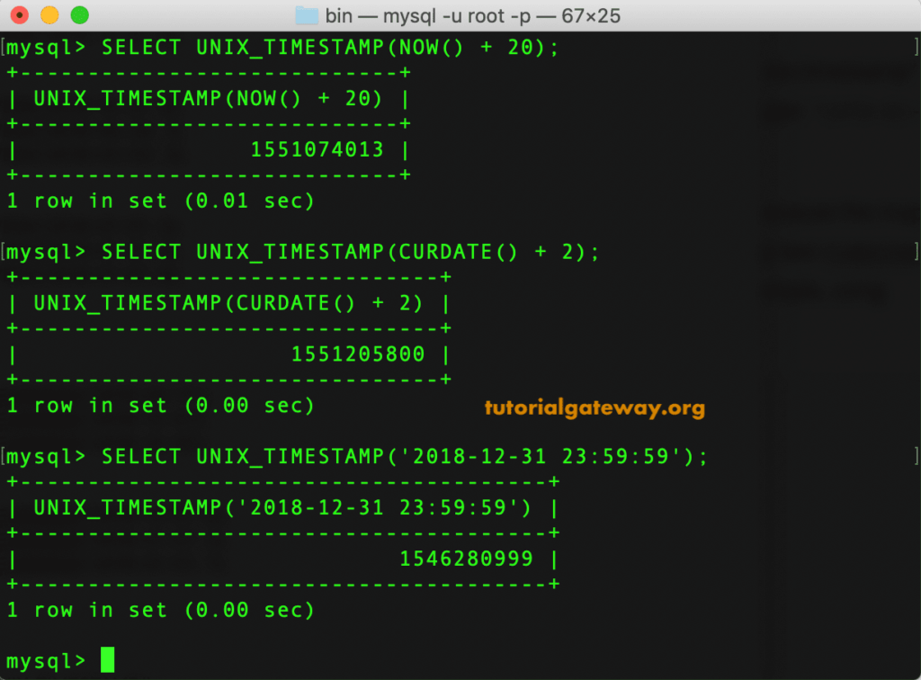 UNIX TIME STAMP Example 2