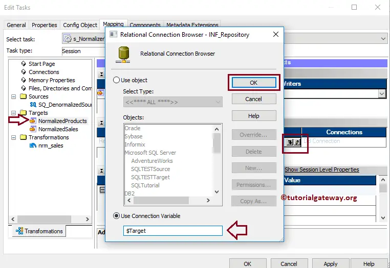 Choose Normalizer Target Connection Variable 28
