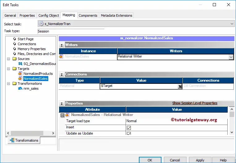 Normalizer target Database and Table Configuration 29