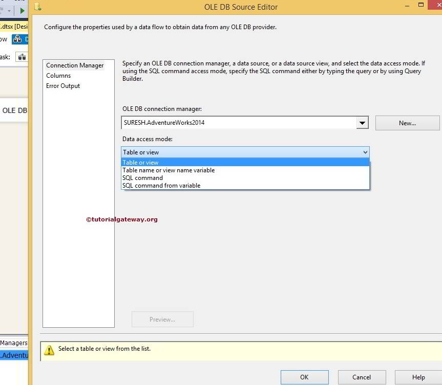 OLE DB Source in SSIS 5