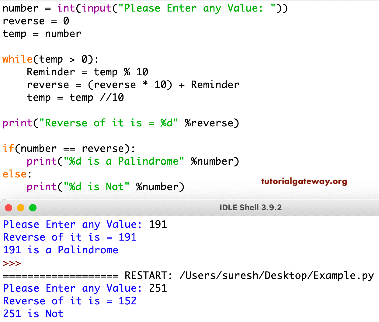 Palindrome Program in Python 1