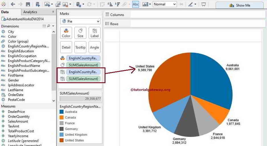 Add Labels to Pie Chart in Tableau 16