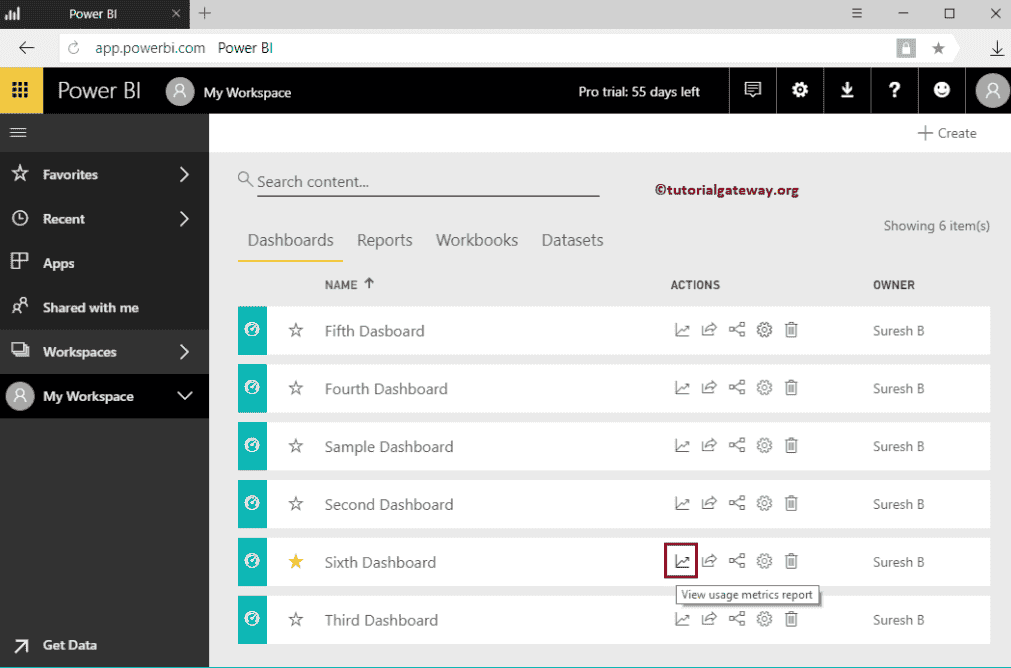 Power BI Dashboard Actions 3