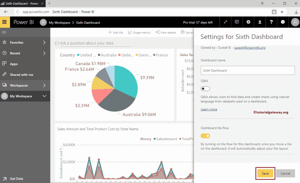 Power BI Dashboard Settings 4