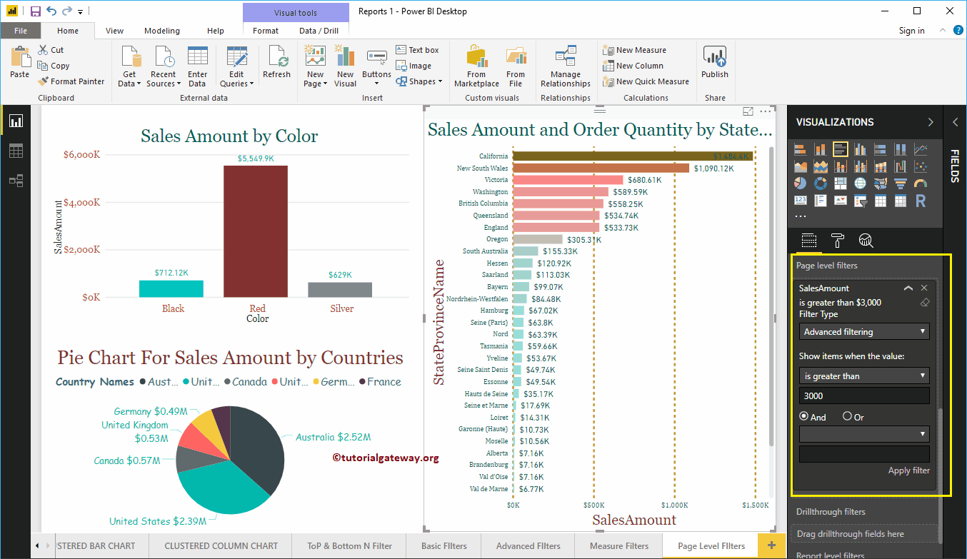 Power BI Page Level Filters 11