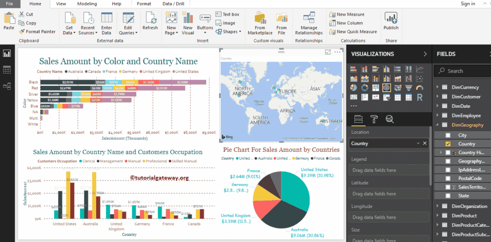 Stacked Bar, Clustered Column, and Pie Chart 1