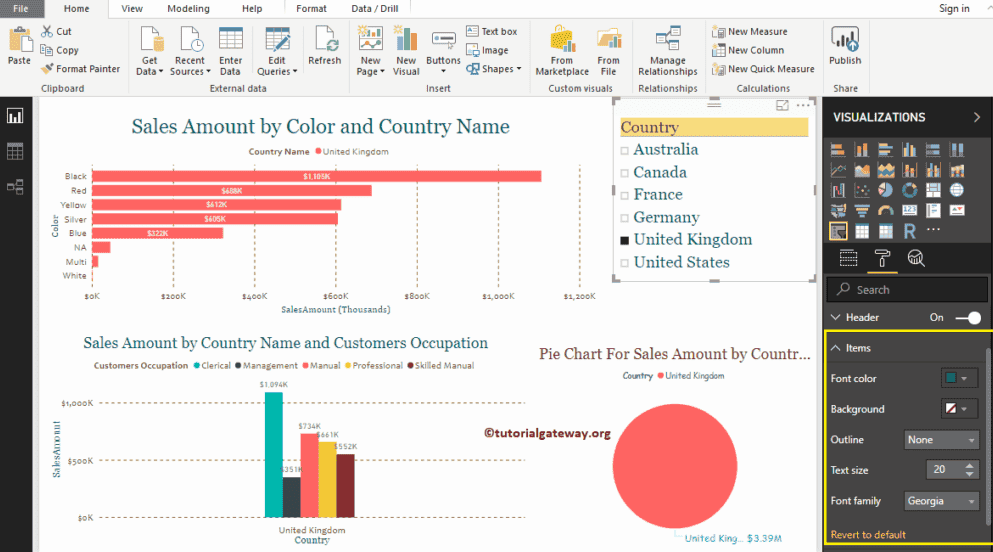 Format Power BI Slicer 11