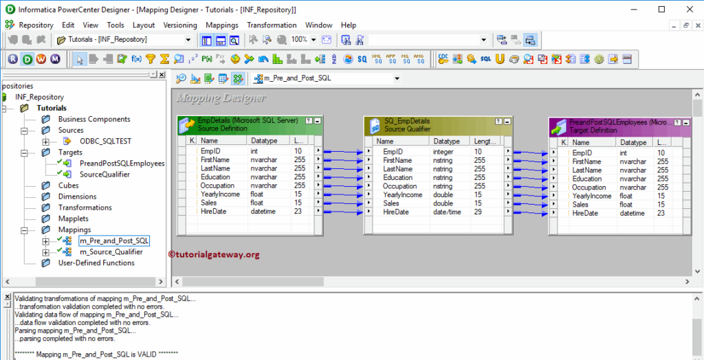 Save Pre and Post SQL in Informatica Mapping
