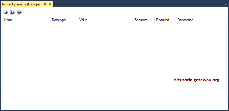 Project Parameters Window 2