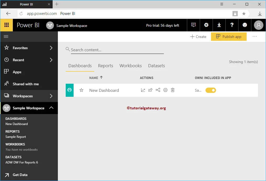 View Reports in Workspace 1