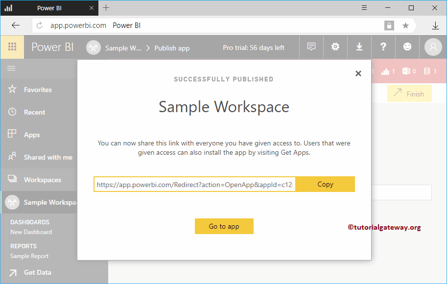 Publish App in Power BI 10
