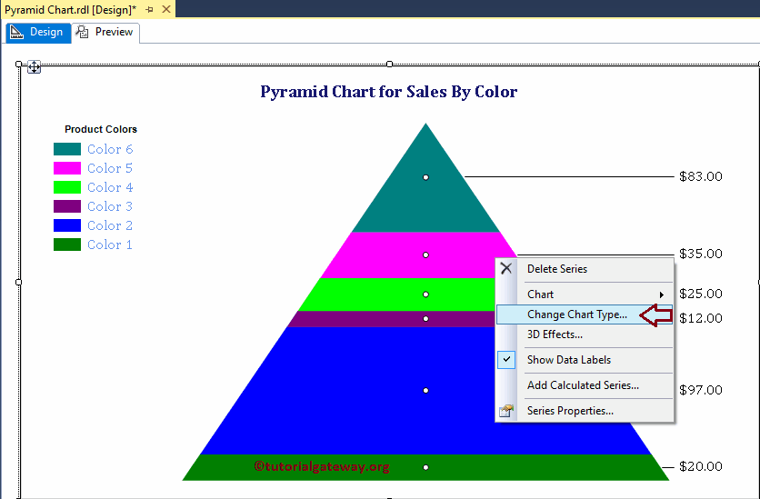 Change Pyramid Chart type