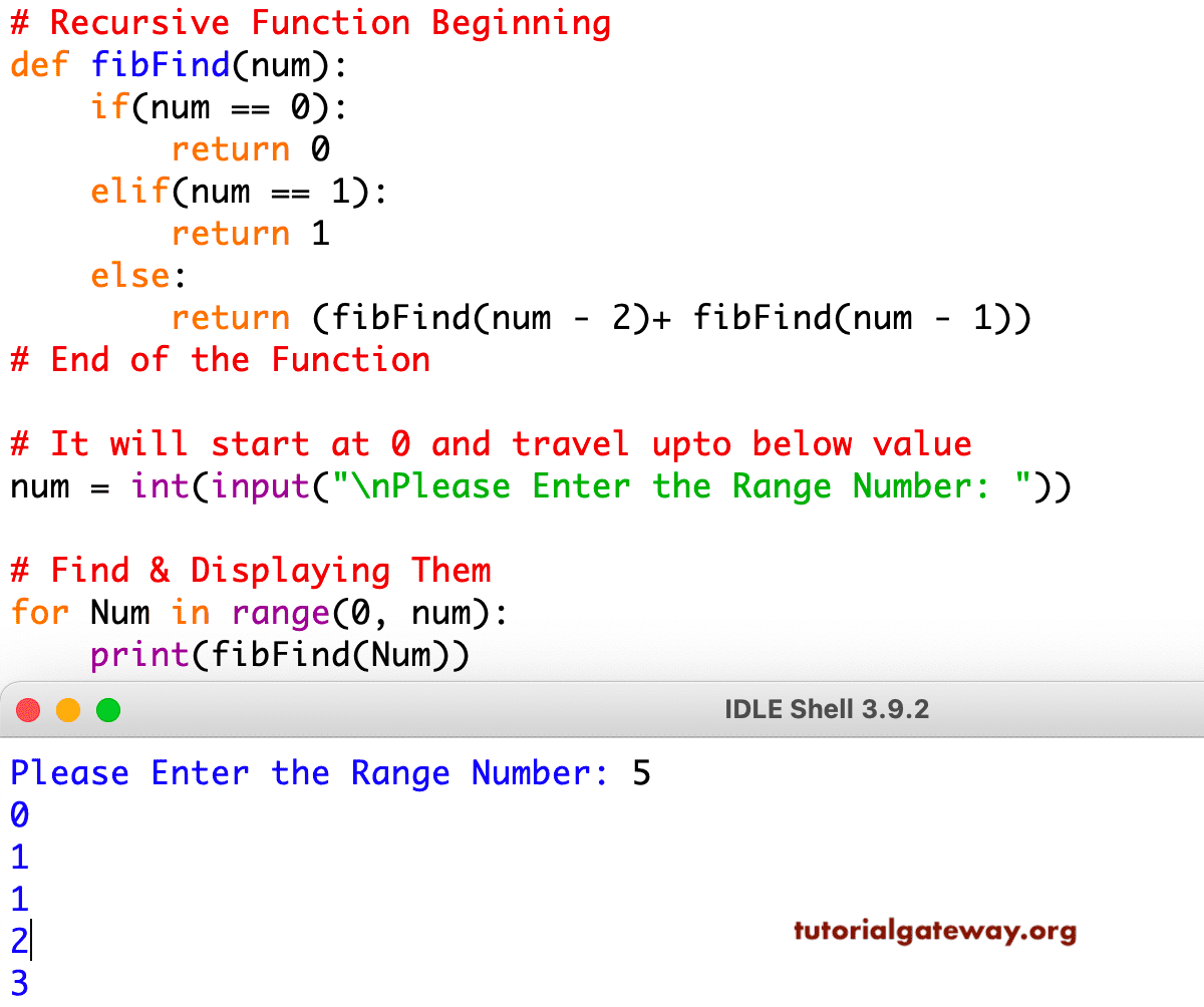 Python Fibonacci Series Program using Recursion