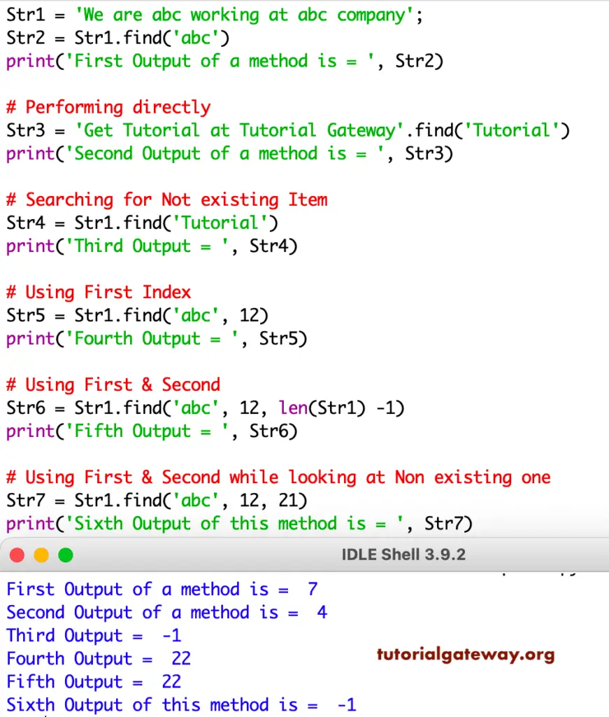 Python Find string function