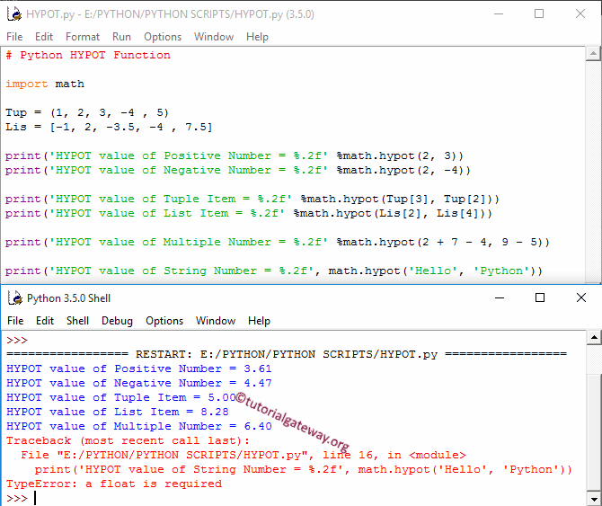 Python HYPOT Function