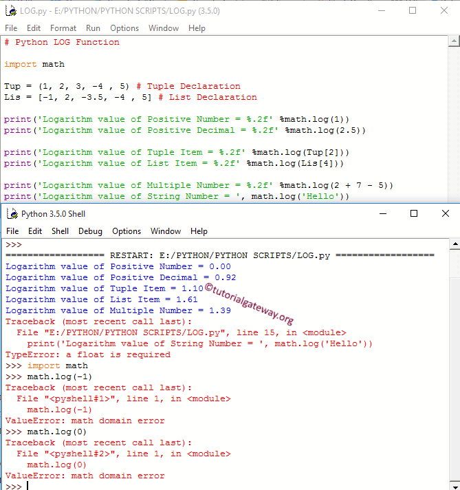 Python Log Function