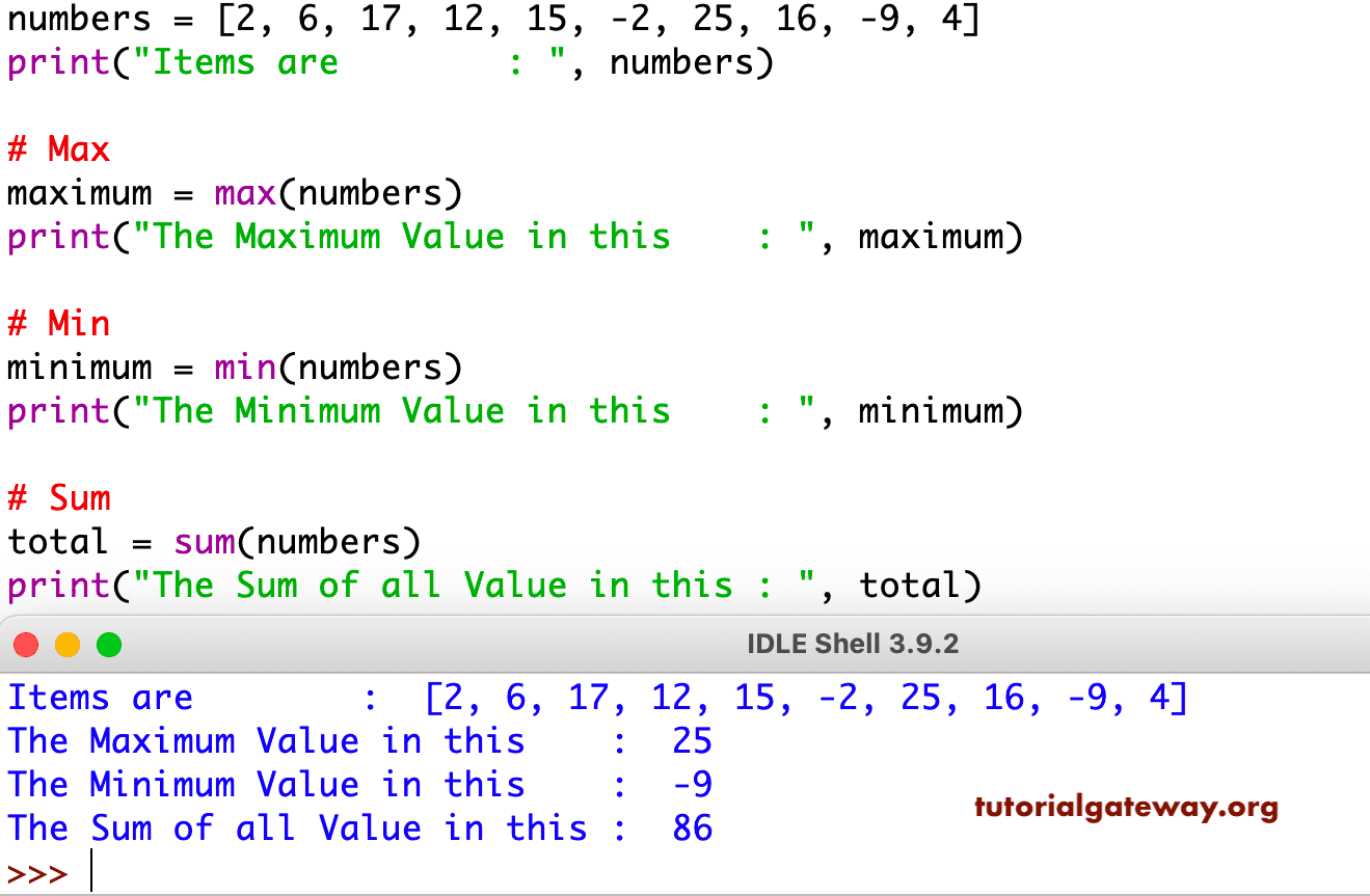 Python List Functions 13