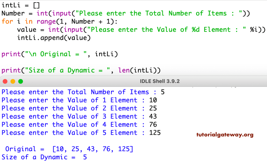 Python List Length function example 7
