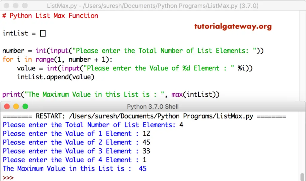 Python Max List Function 3