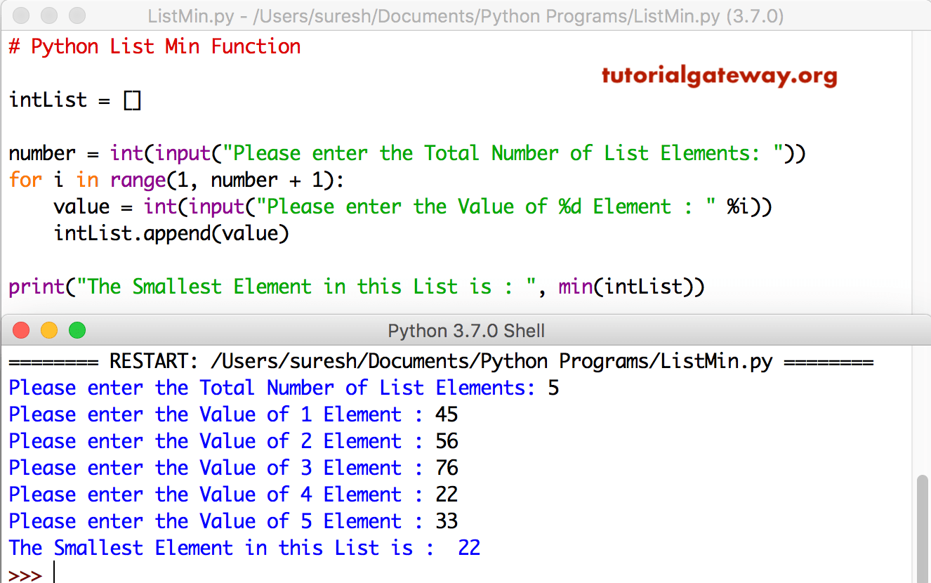 Python Min List Function 3