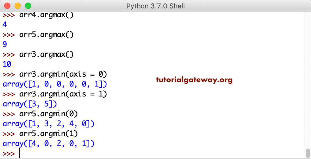 Python NumPy argmax 1