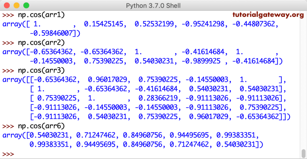 Python NumPy cos