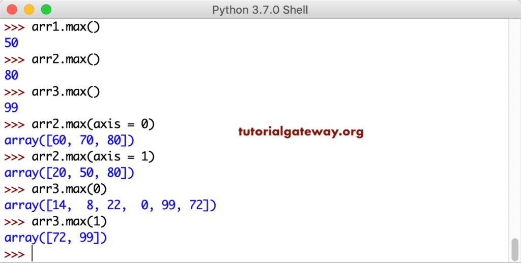 Python NumPy max 1