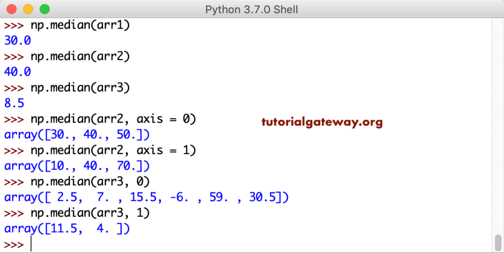 Python NumPy median 1