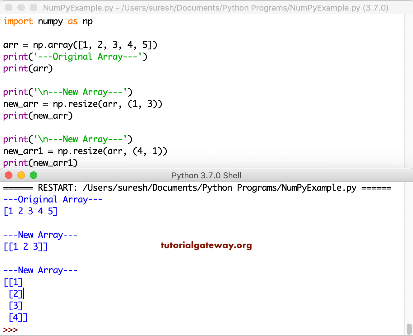 Python Numpy Array resize 2
