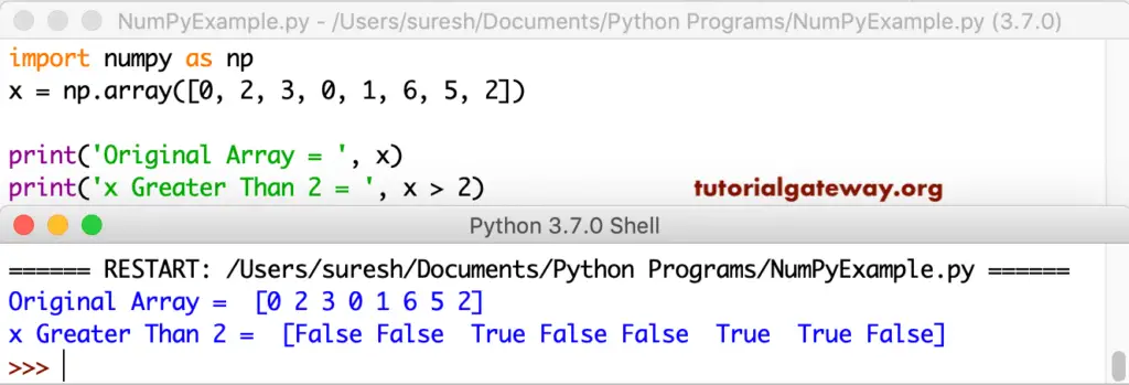 Python Numpy > Operator 1