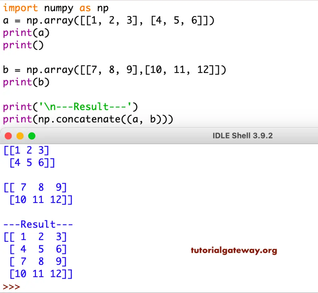 Python Numpy concatenate 2D array 1