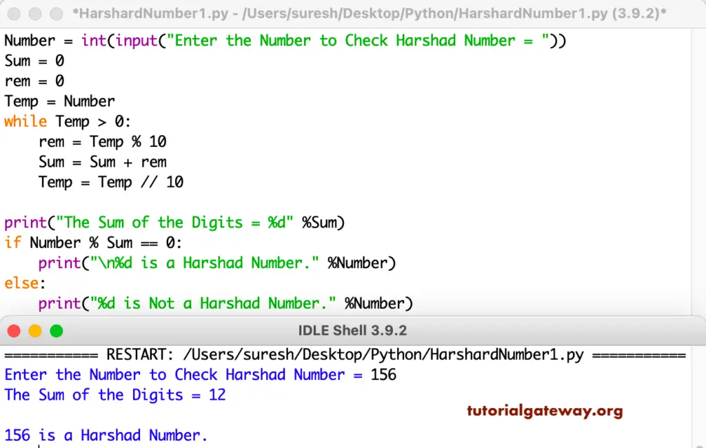 Python Program to Check a Number is a Harshad Number