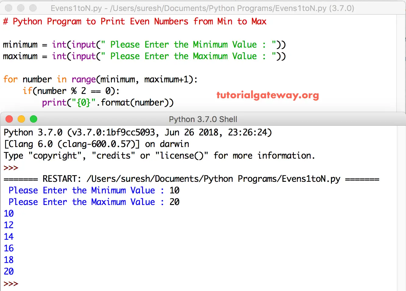 Python Program to Print Even Numbers from 22 to N