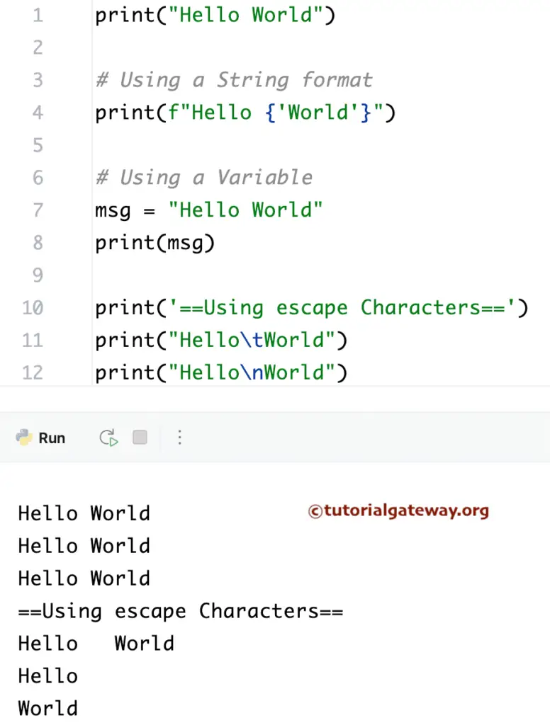 Python Program to Print Hello World 1