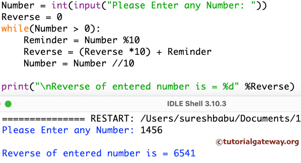 Python Program to Reverse a Number