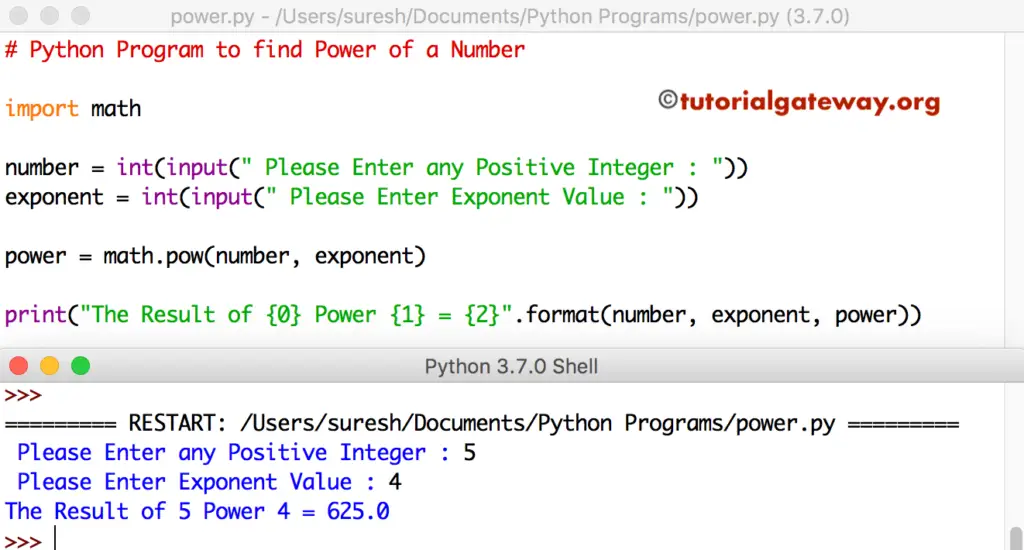 Python Program to find Power of a Number 3