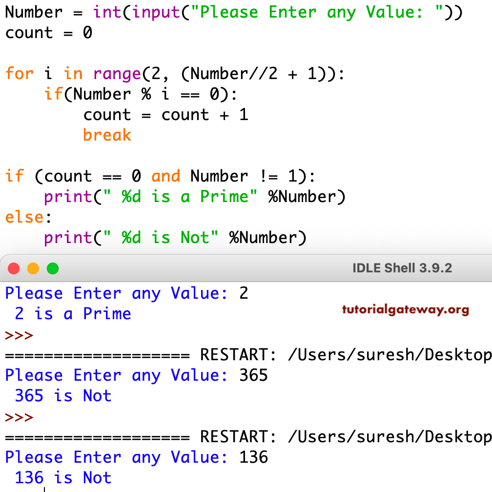 Python Program To Find Prime Number