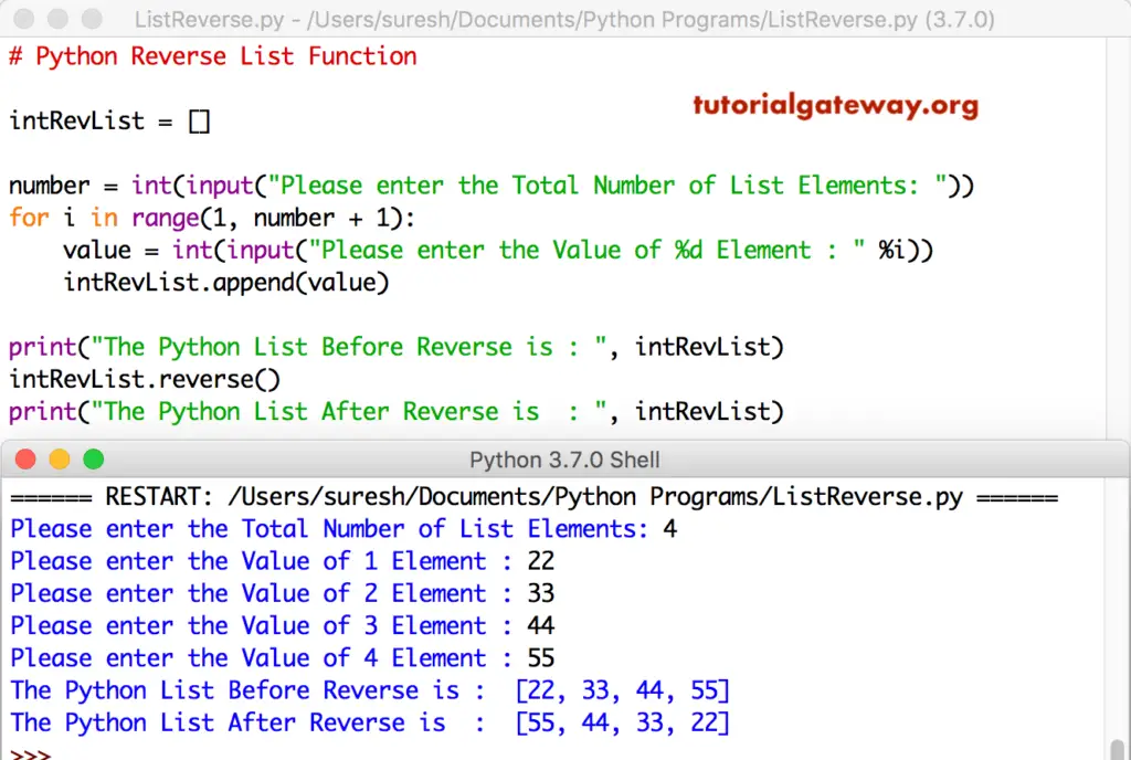 Python Reverse List Function 5