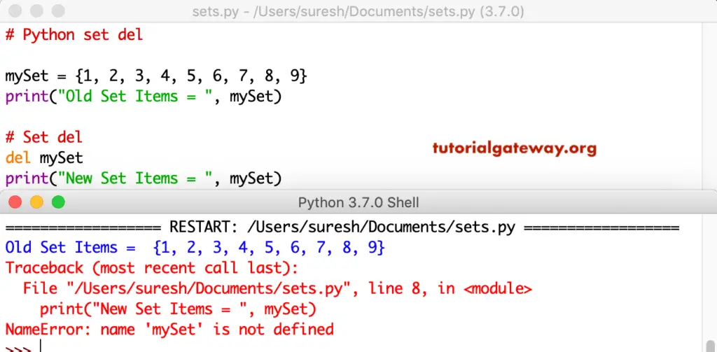 Python set Example 13