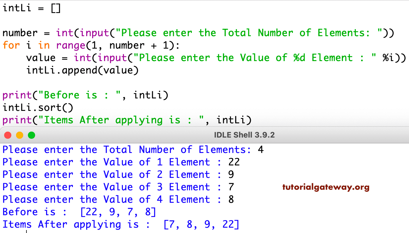 Python Sort List Function 5