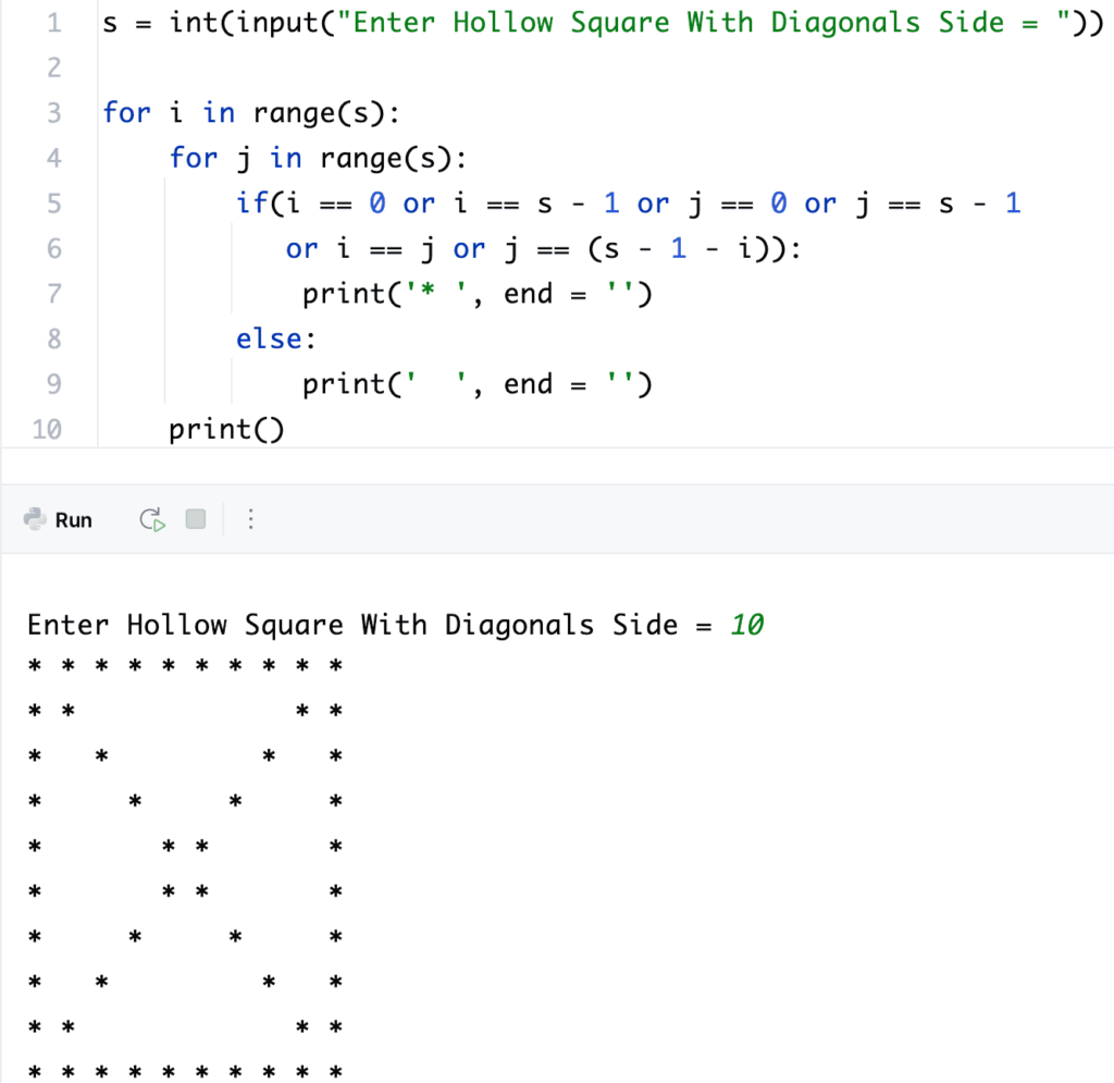 Python Star Pattern Programs Example