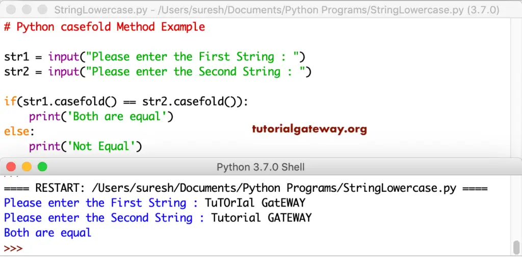 Python casefold Example 3