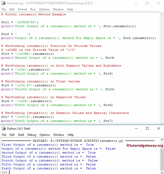 Python isnumeric Example
