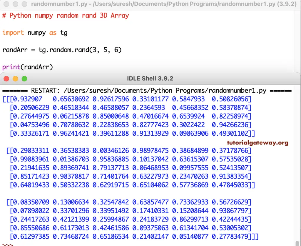 Python numpy random rand Example 1