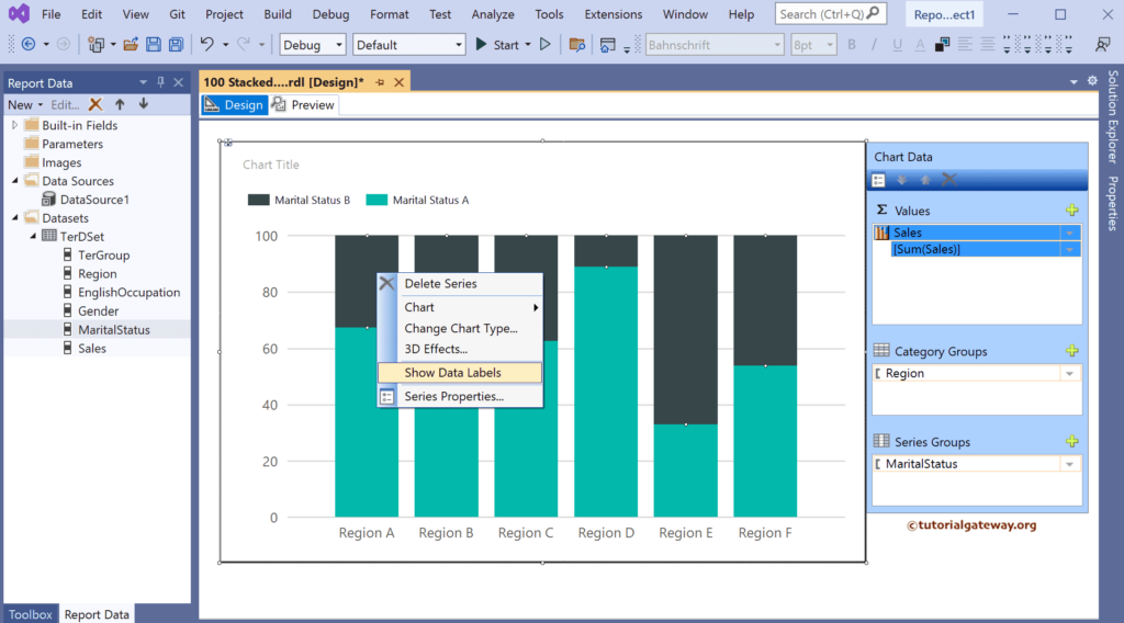 Show DataLabels in SSRS 100% Stacked Column Chart