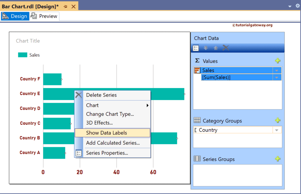 Show Data Labels in SSRS Bar Chart