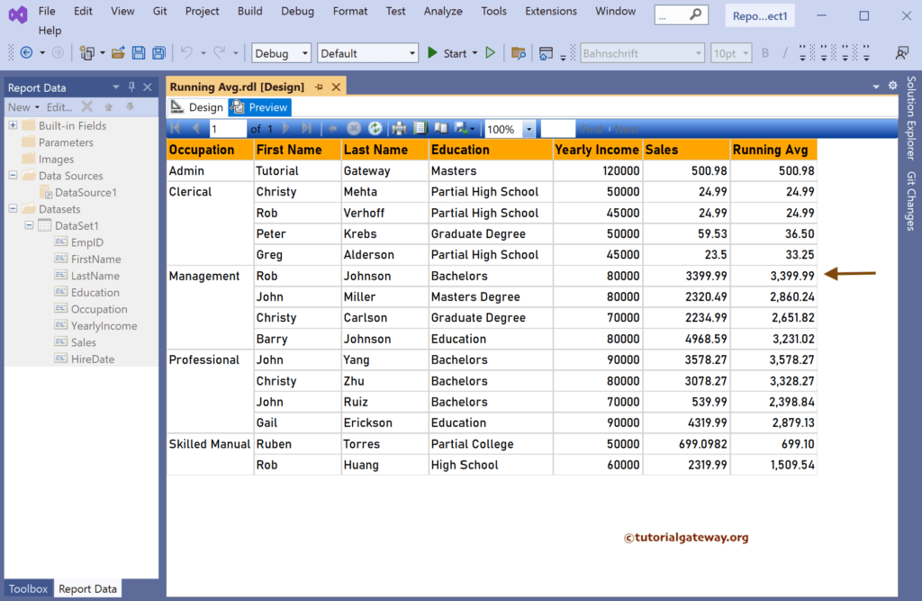 Calculate Running Average in SSRS grouped table report preview