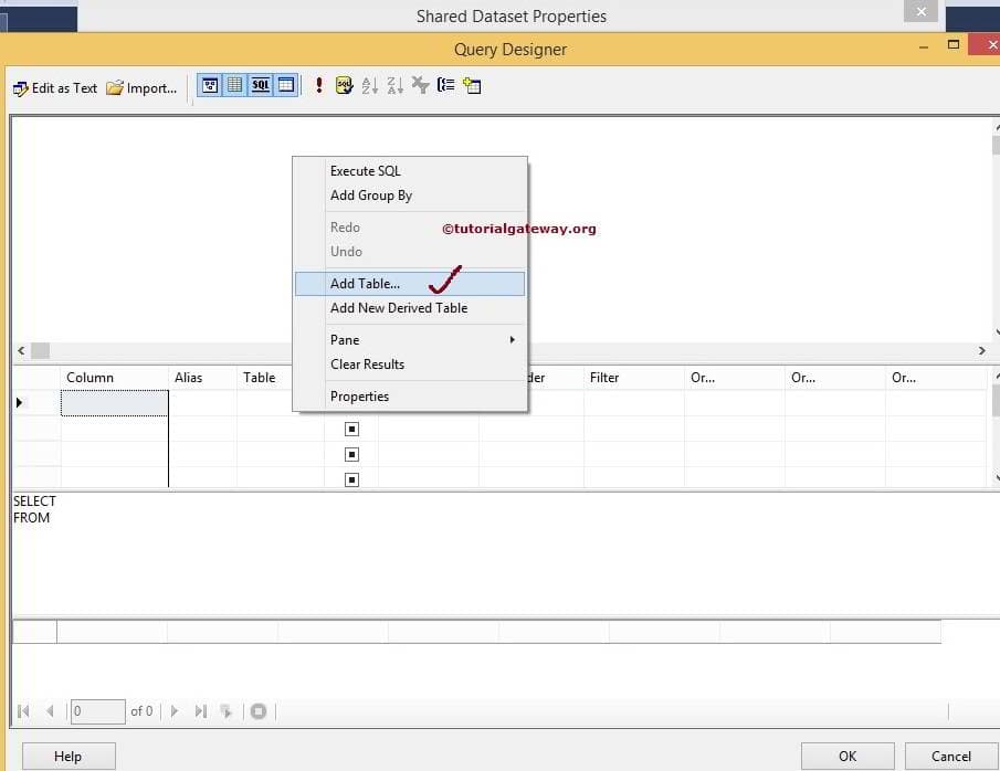 Add Table to Query Designer 3
